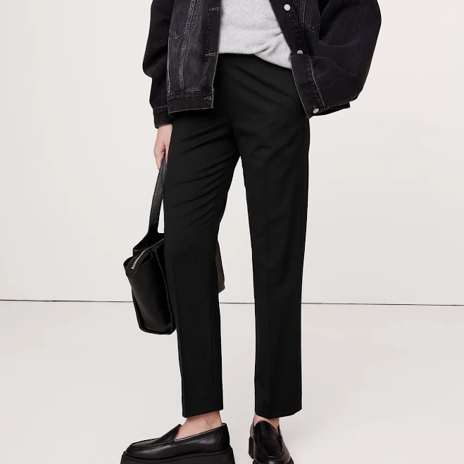 Banana Republic Women's High-Rise Slim Italian Wool Ankle Pants