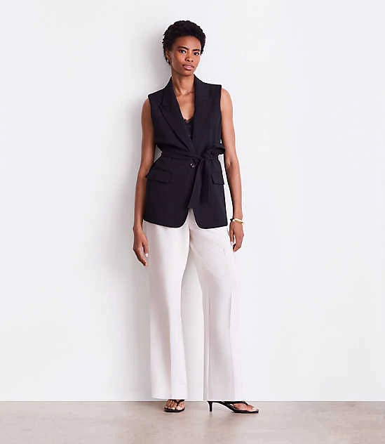 Loft Women's Versa Crepe Drape Belted Blazer Vest