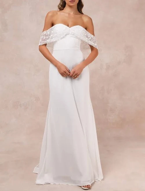 Lulus Off-The-Shoulder Embroidered Maxi Dress