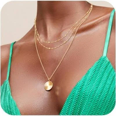 14K Gold Plated Dainty Layered Gold Necklace Set