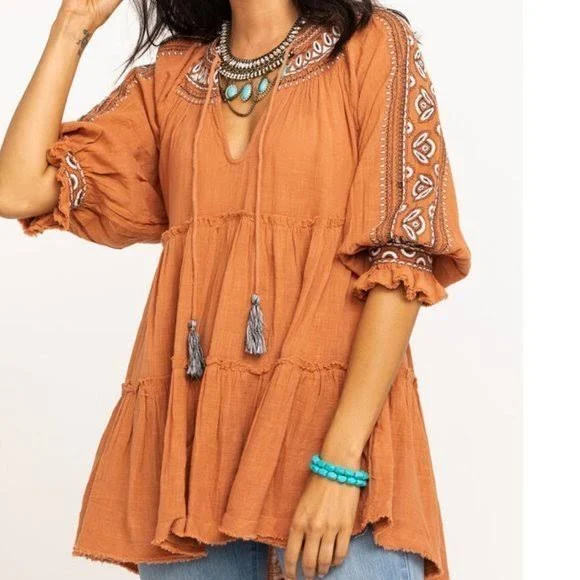 Free People Dreamweaver Embroidered Tunic. XS