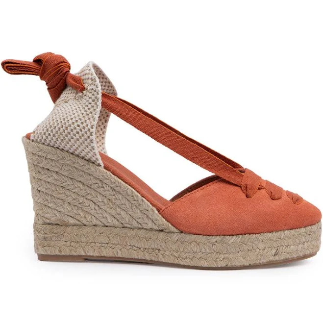 Gimena Burnt Orange Top Laces High Espadrille 41 / Burnt Orange