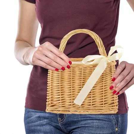 Ounona Light Brown Woven Basket Bag