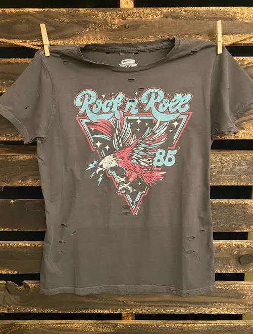 Rock N Roll 1985 Concert Distressed T-Shirt
