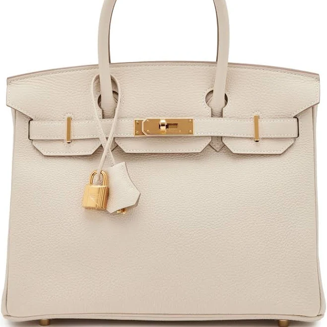 Structured Leather Handbag with Gold Hardware