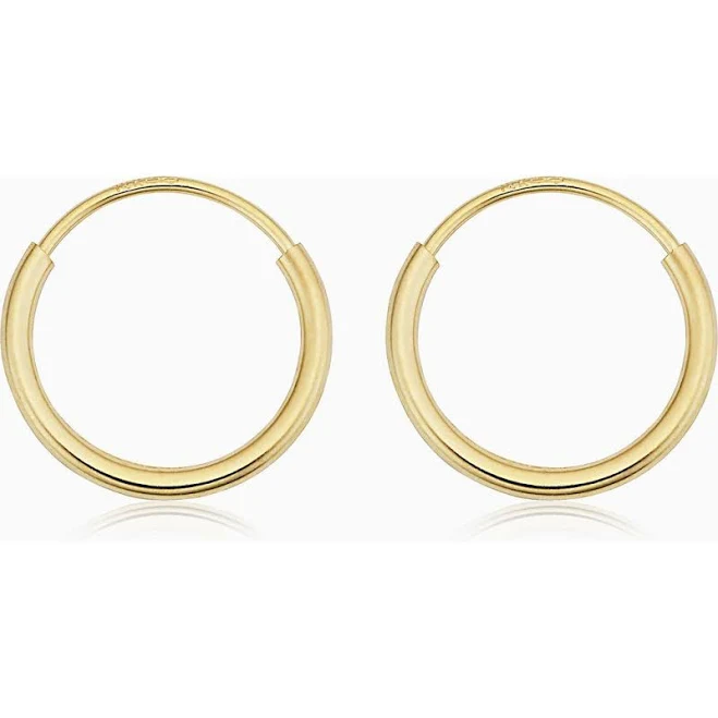 Oradina Women's 14K Yellow Gold Easy Day Petite Hoops