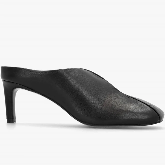 DANIEL Squad Square Toe Leather Heeled Mules