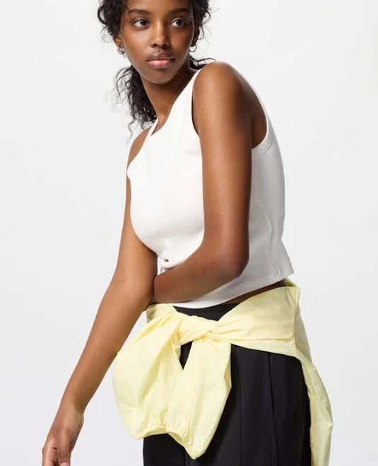 UNIQLO Women's Ribbed Cropped Bra Top