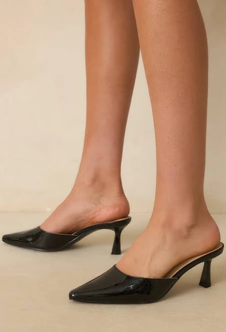 Red Dress Women's Here We Are Patent Faux Leather High Heel Mules