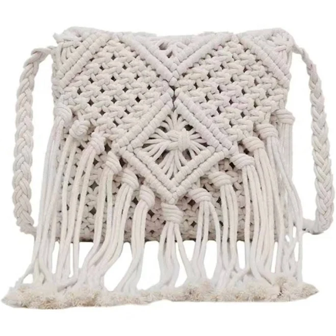 Macrame Boho Crochet Fringe Bag