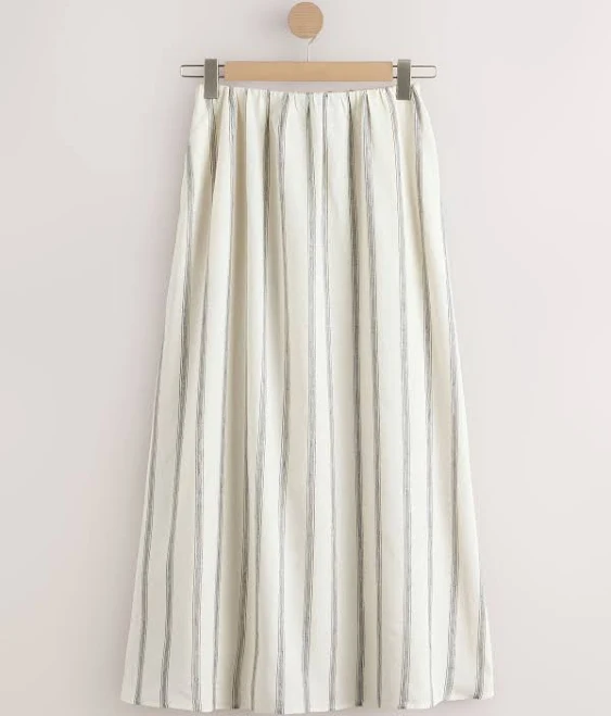 Next Women's Premium Linen Cotton Blend Maxi Skirt