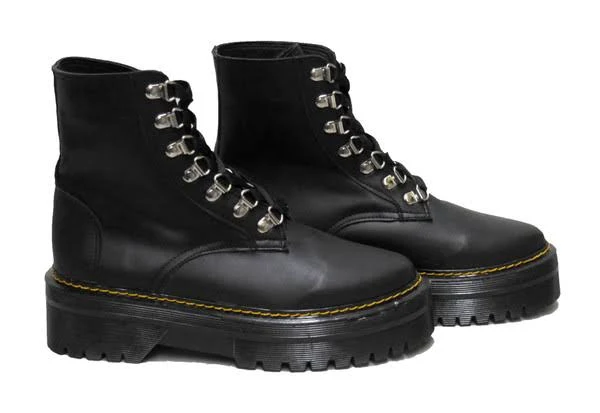 Platform Combat Boots with D-Ring Eyelets