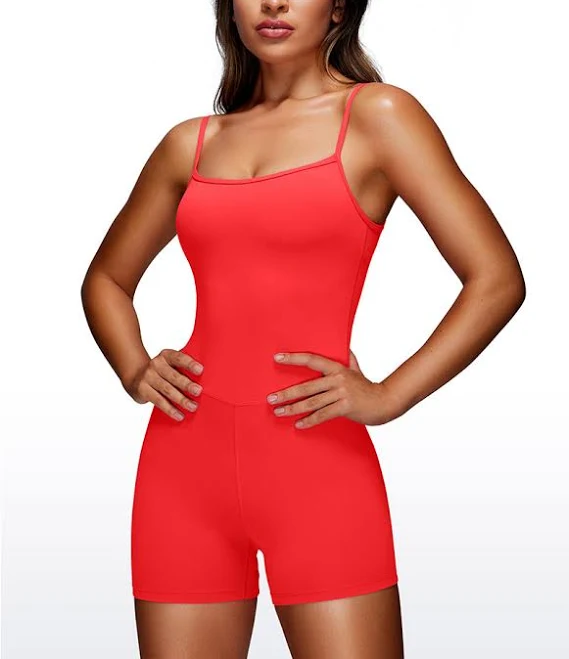 CRZ YOGA Women's Butterluxe Thin Strap Shorts Bodysuit 4