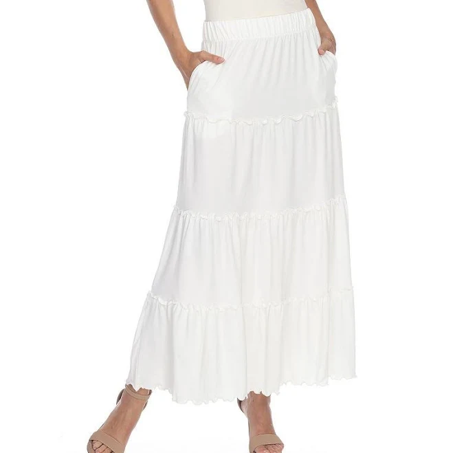 White Mark Tiered Maxi Skirt Women's