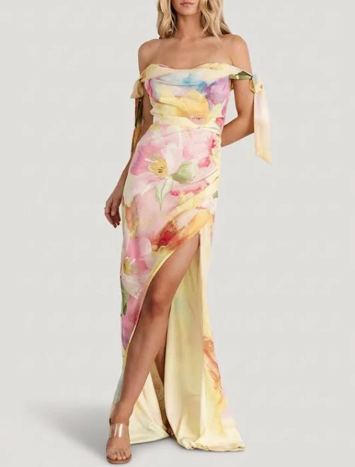 Baltic Born Womens Allegra Off Shoulder Maxi Dress