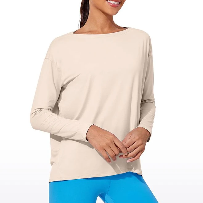 CRZ YOGA Women's Lightweight Loose Fit Long Sleeve UPF 50+ Quick Dry