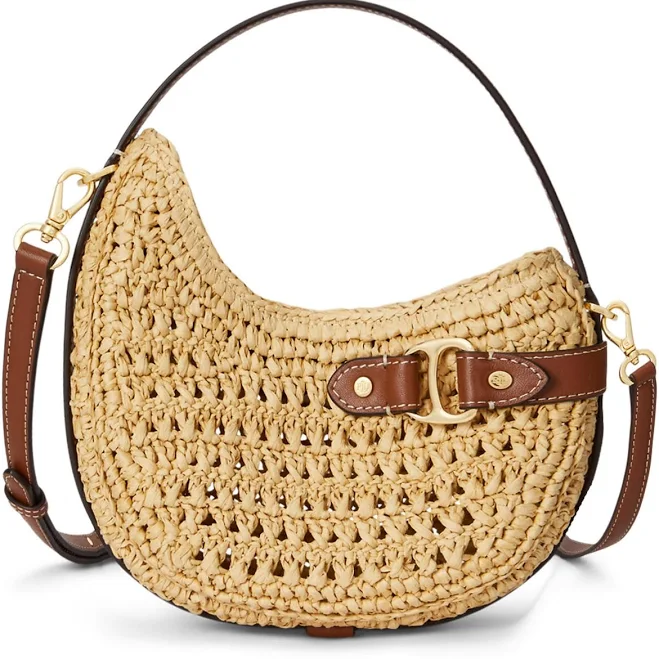 Woven Straw Small Tasha Crossbody Bag