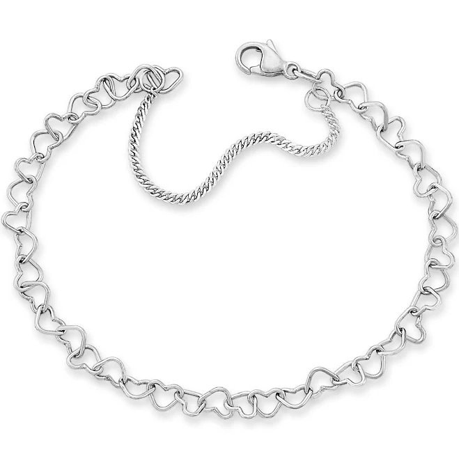 James Avery Women's Sterling Silver Light Connected Hearts Charm Bracelet