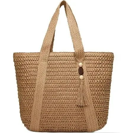 Women's Casual Boho Straw Beach Bag