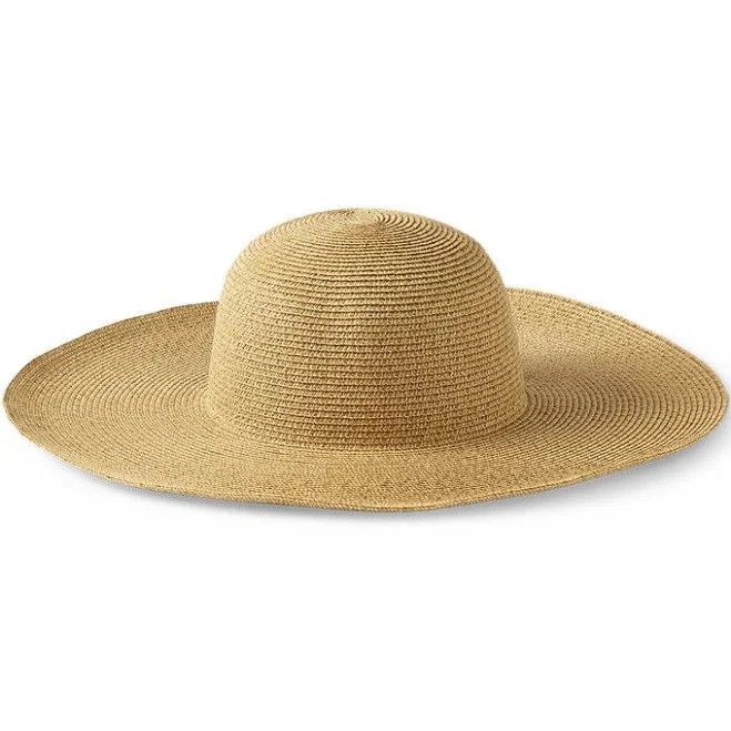 Lands' End Women's Facesaver Wide Brim Straw Hat