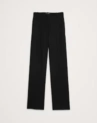 High-Rise Modern Straight Italian Lightweight Wool Pant