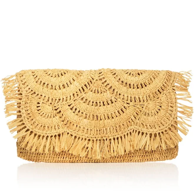 Giselle Small Raffia Clutch 