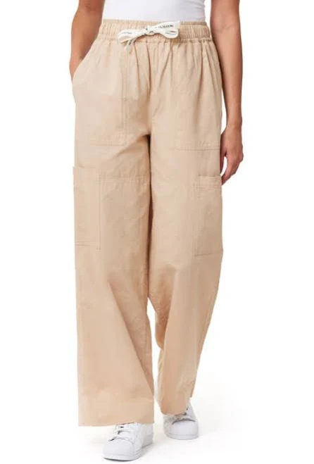 Scotch & Soda Noa High Waist Wide Leg Cotton & Linen Cargo Pants