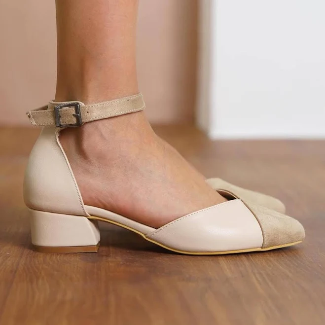 Women's Low Block Brial Heel Sandals with Ankle Straps