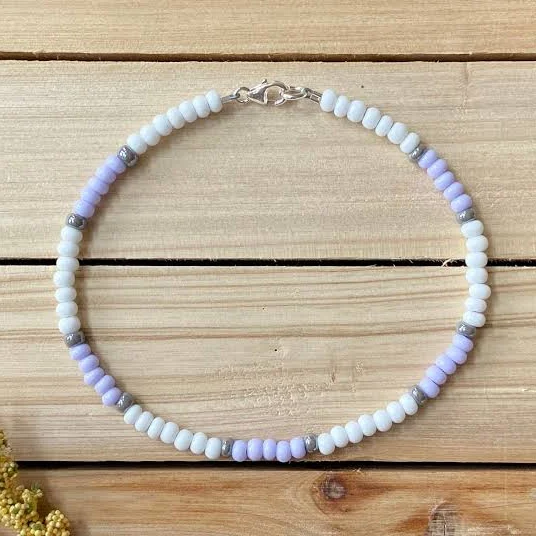 Lavender Dream Beaded Seed Bead Anklet