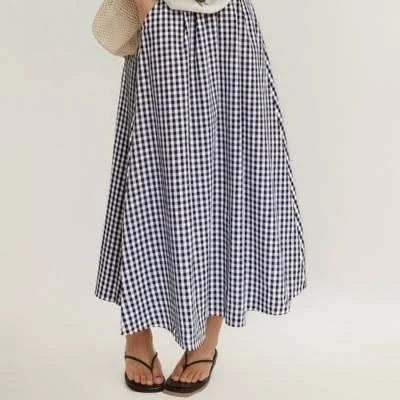 Anna-Kaci Women's Gingham Maxi Skirt