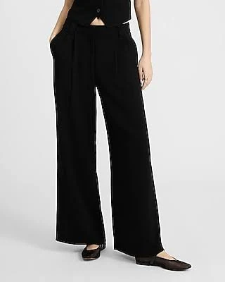 Express Women's Signature Crepe High Waisted Relaxed Trouser