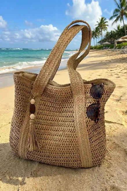 Pool Bound Straw Tote Bag
