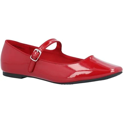 Time and Tru Women's Faux Leather Mary Jane Flats