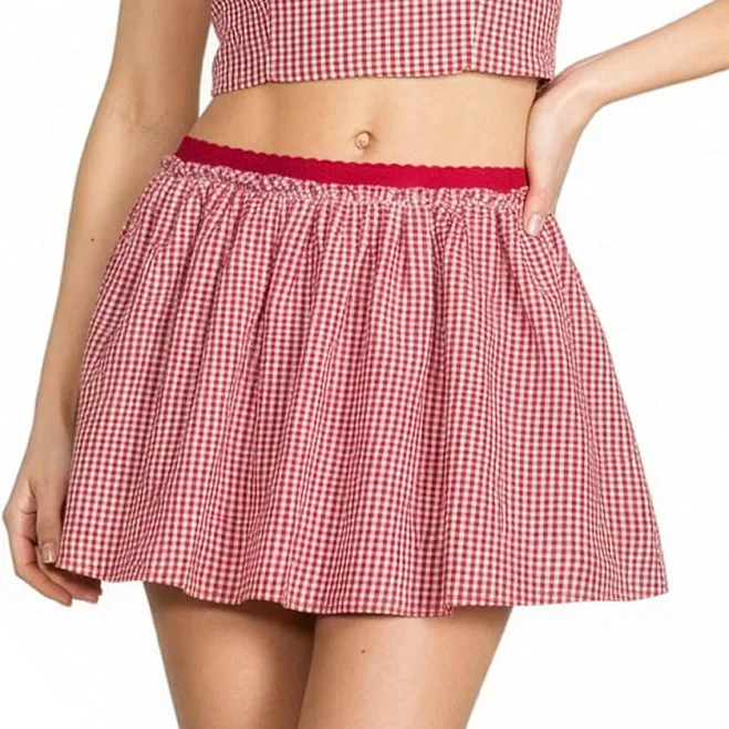 Copper Key Women's Gingham Skirt