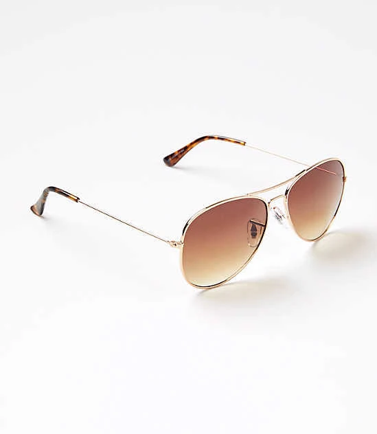 Loft Women's Metal Aviator Sunglasses