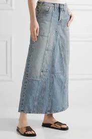 Current/Elliott DIY Patchwork Denim Maxi Skirt
