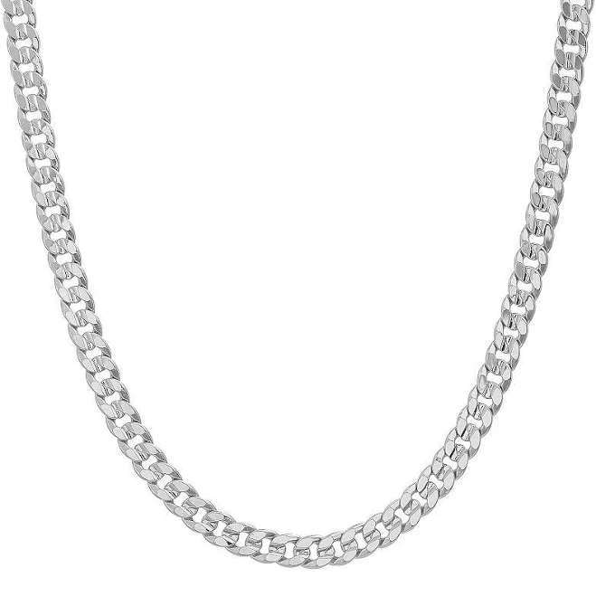 24" Silver Plated Curb Chain Necklace