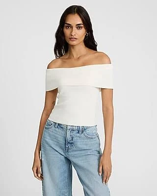 Express Women's Off The Shoulder Short Sleeve Sweater