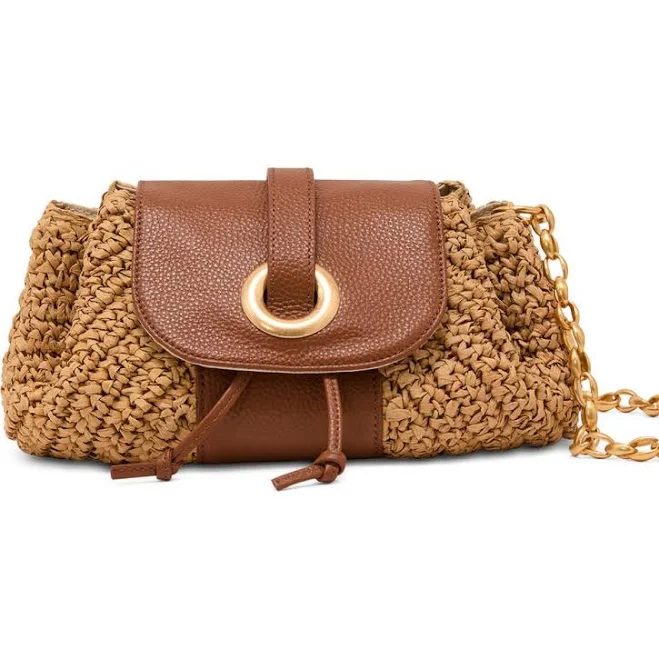 Reiss Lori Raffia-effect Leather Shoulder Bag