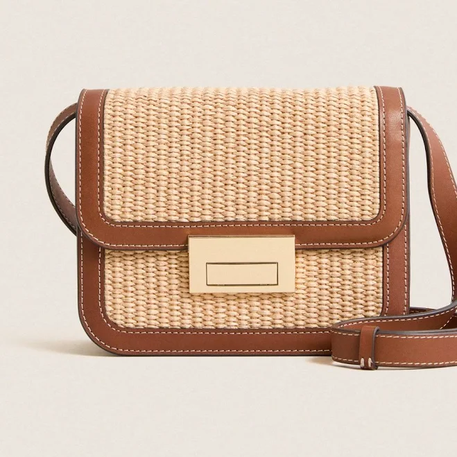 Loeffler Randall Desi Straw Crossbody Bag