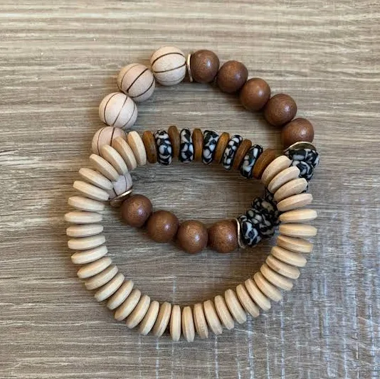 Chunky Wooden Bead Bracelet