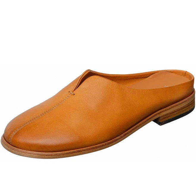 Antelope Classic Leather Slip On Mule Flats