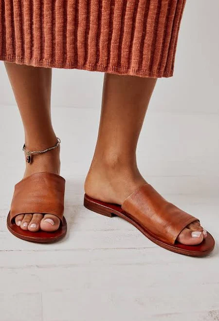 Free People Women's Vicente Leather Slide Sandals