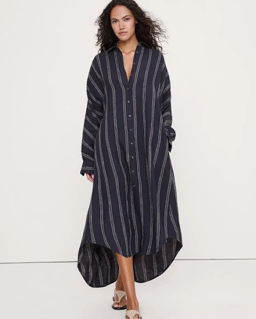 Banana Republic Women's Linen Midi Shirt Dress