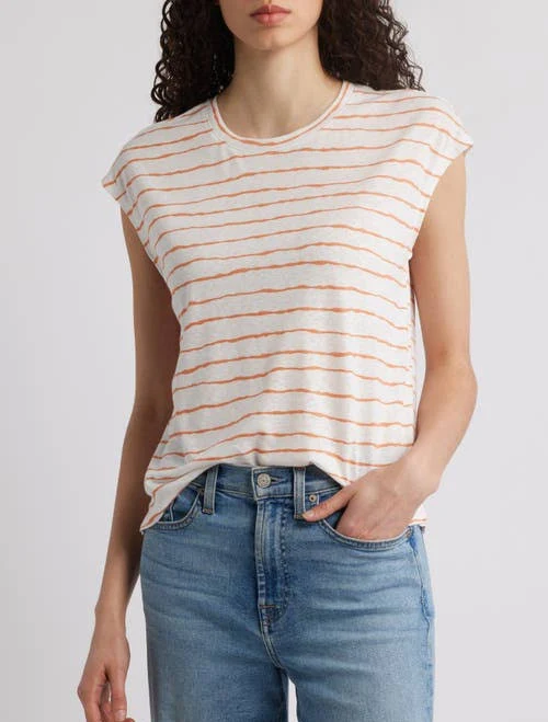 Wit & Wisdom Women's Stripe Linen Blend T-Shirt