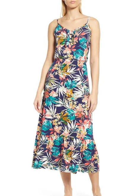 Loveappella Women's Tie Front Maxi Sundress