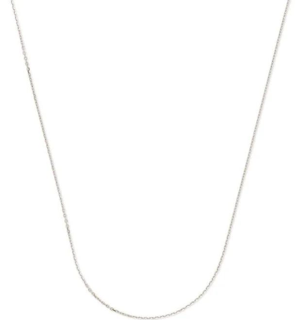 18 Inch Thin Chain Necklace in Sterling Silver
