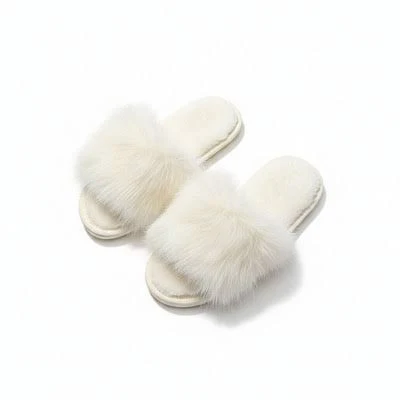 Anna-Kaci Women's Plush Faux Fur Slide Slippers