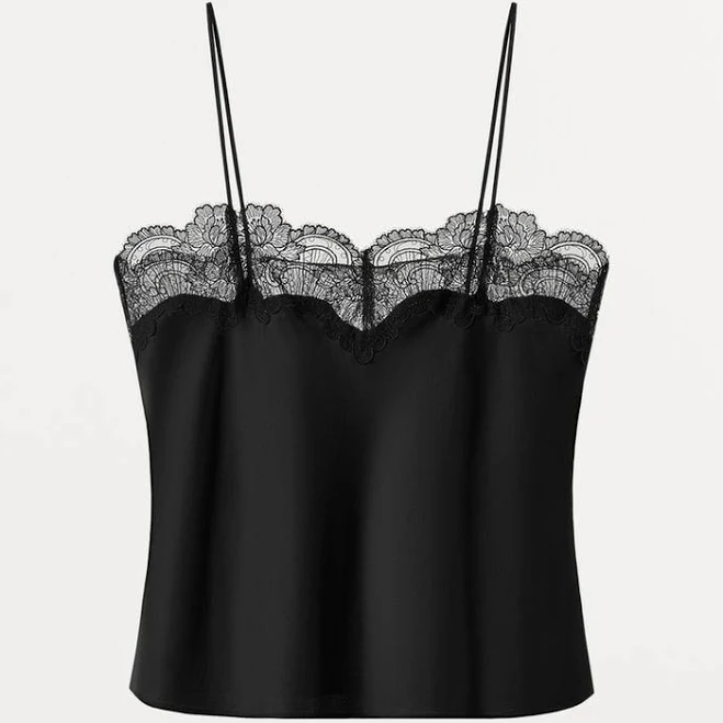 Zara Women's Lace Trim Satin Camisole