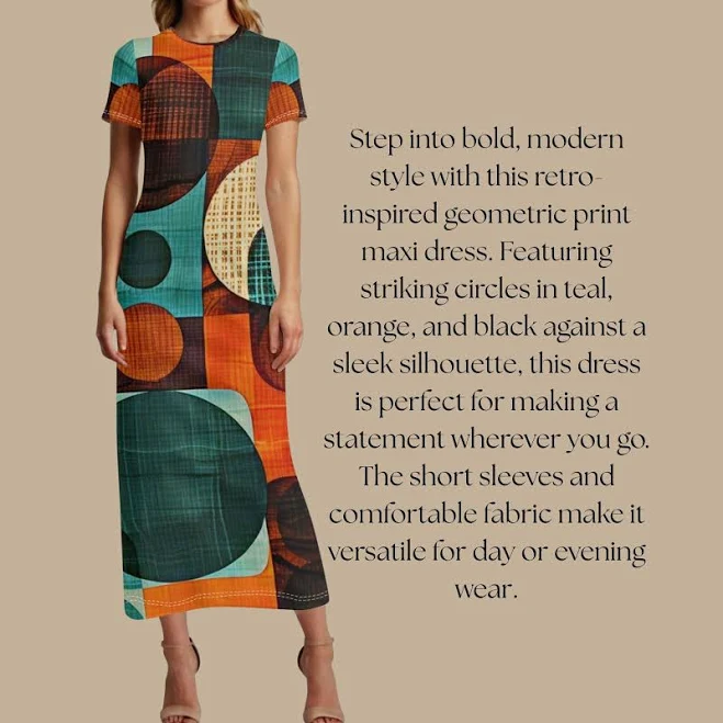 Artistic Wear Retro Geometric Maxi Dress